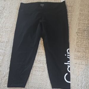Calvin Klein Kids Black Leggings with White Logo